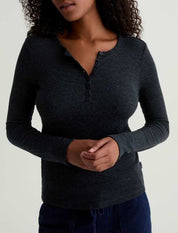 Jessa Long-Sleeve Tee Charcoal