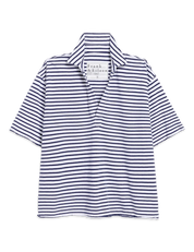 Patty Short-Sleeve Popover Henley Navy/White stripe