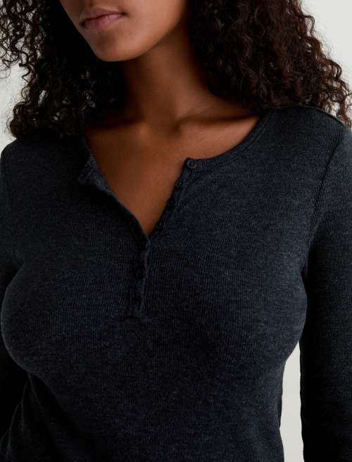 Jessa Long-Sleeve Tee Charcoal