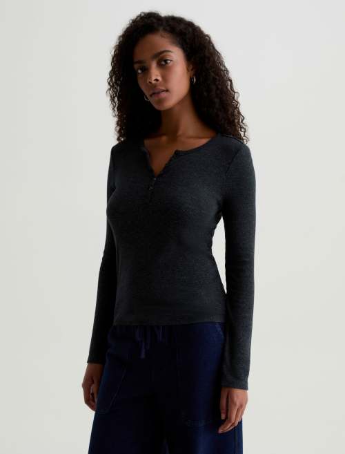 Jessa Long-Sleeve Tee Charcoal
