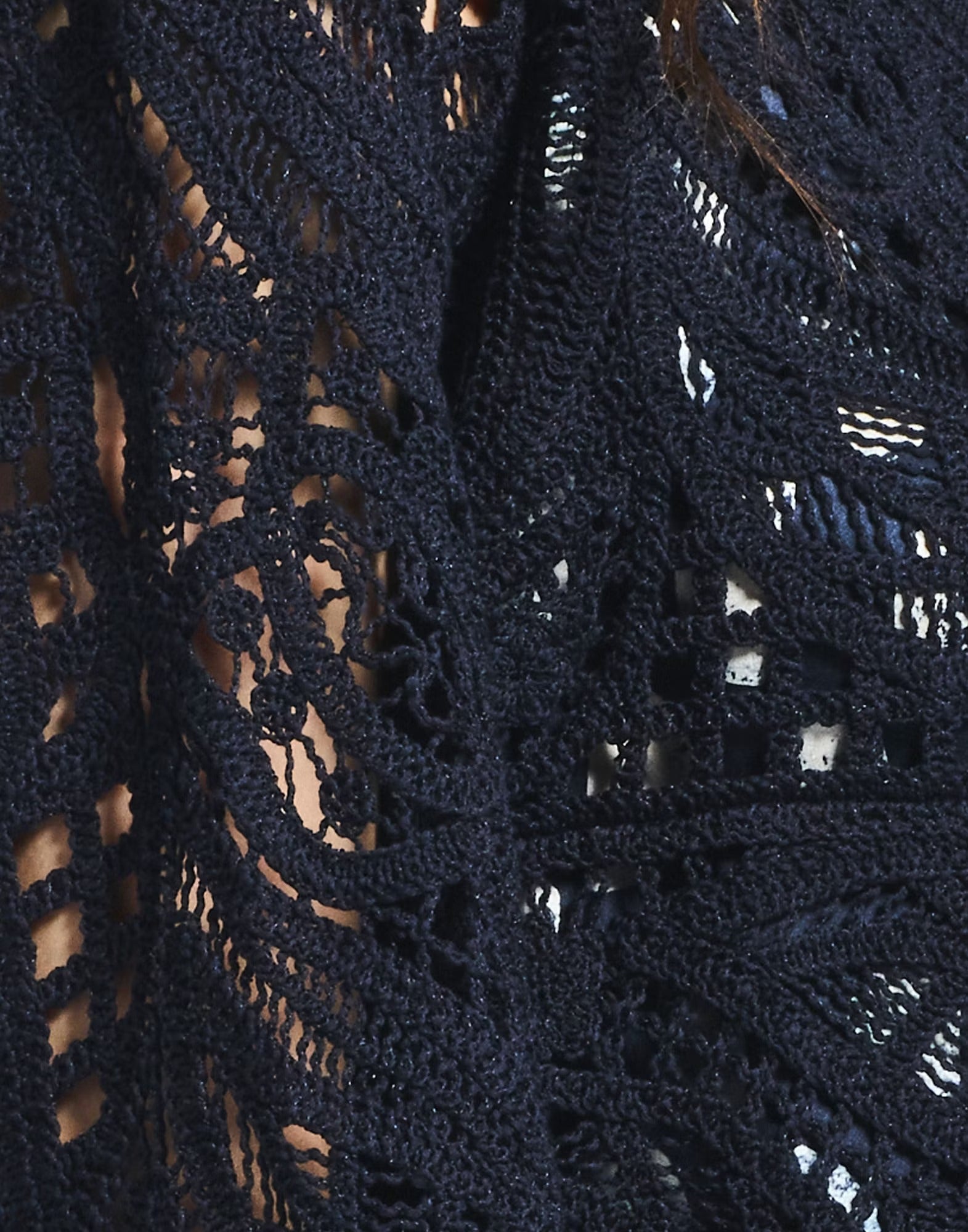 Appeal Embroidered navy blue silk–lyocell cardigan