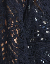 Appeal Embroidered navy blue silk–lyocell cardigan