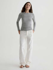 Julia Long-Sleeve Top Heather Grey