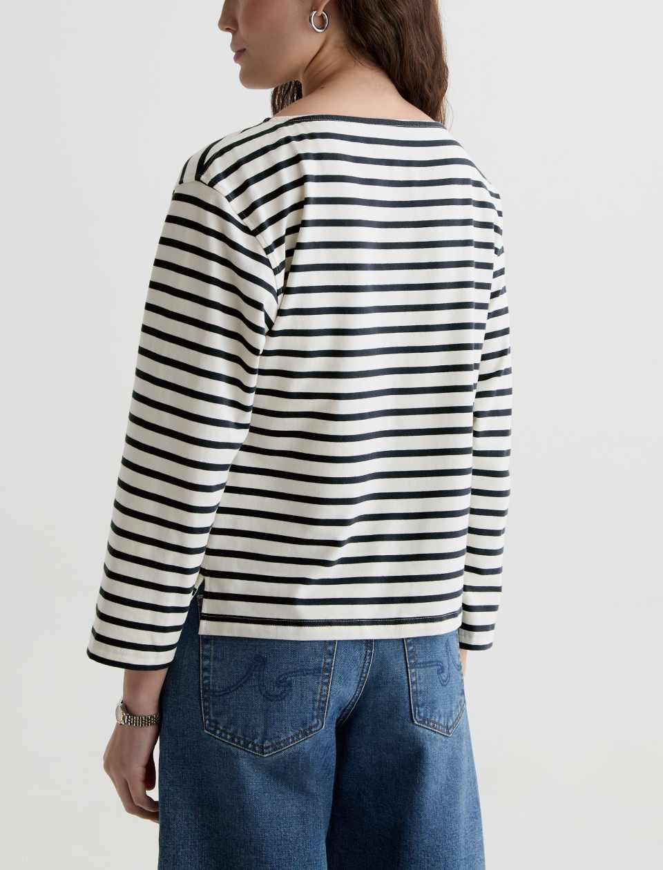 Annie Long-Sleeve Top Blue / White Stripe