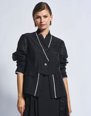 Stand Out Japanese-inspired black organza jacket