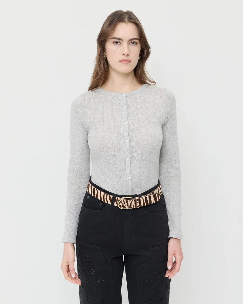 Isaac Cream Zebra Belt