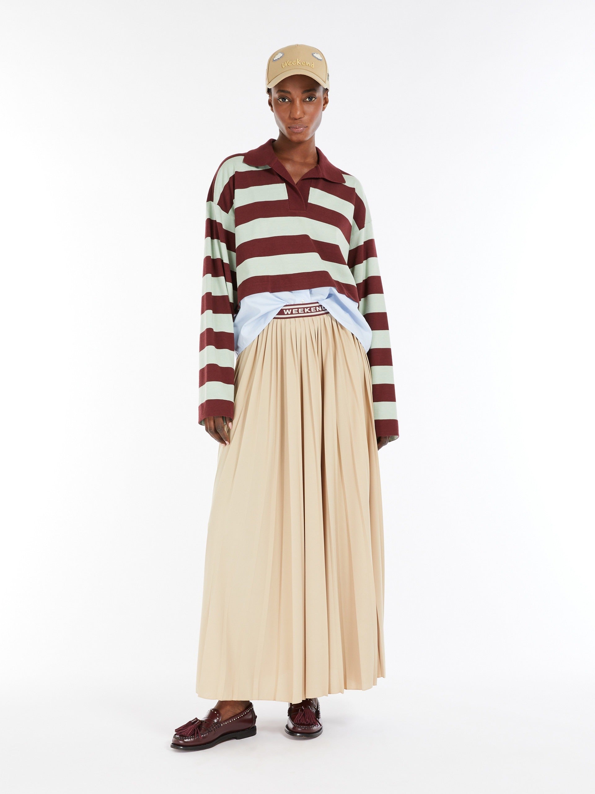 Bleu Sand pleated skirt