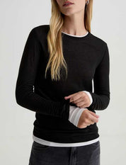 Eleni Long-Sleeve Tee Black And White