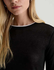 Eleni Long-Sleeve Tee Black And White