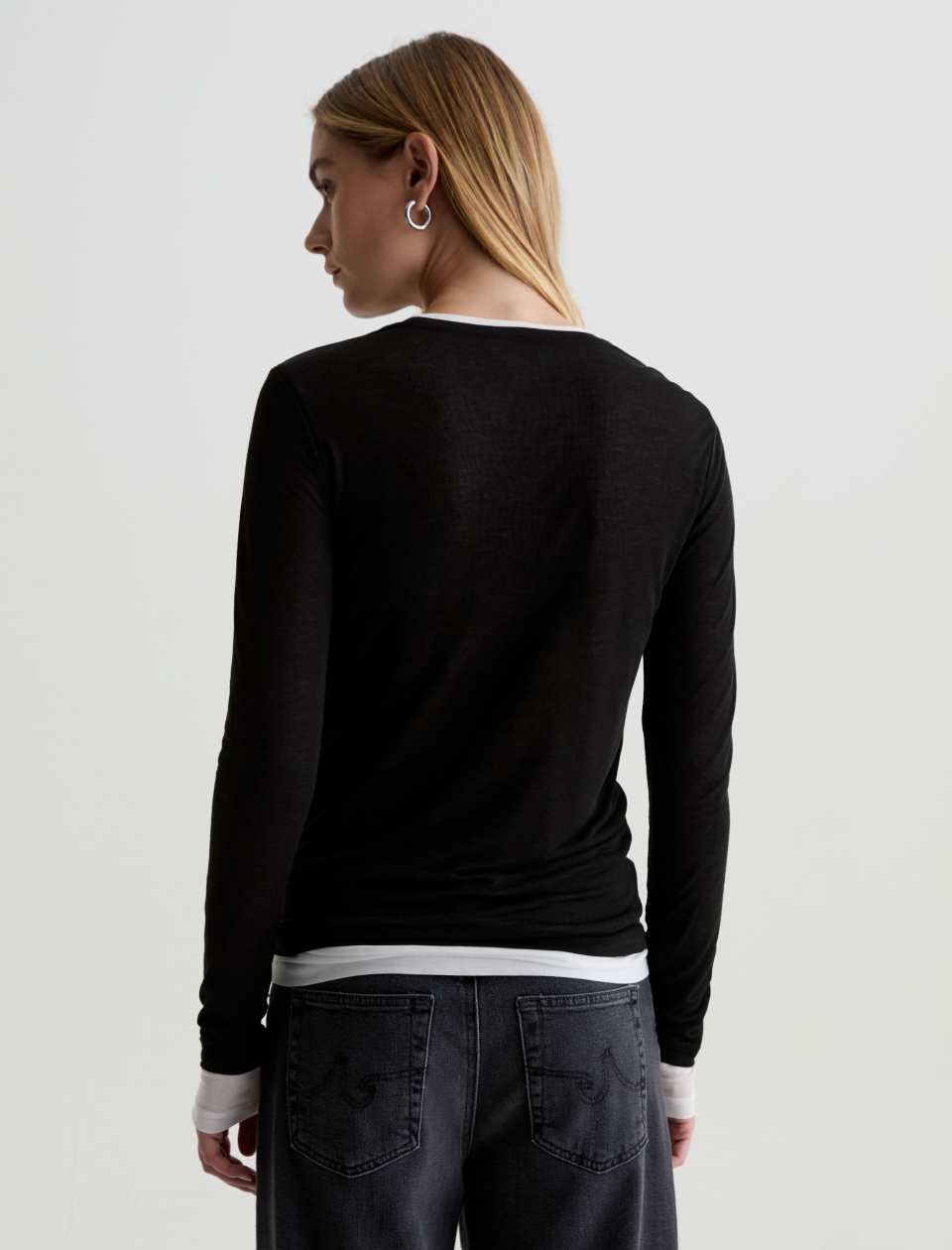 Eleni Long-Sleeve Tee Black And White