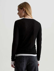 Eleni Long-Sleeve Tee Black And White