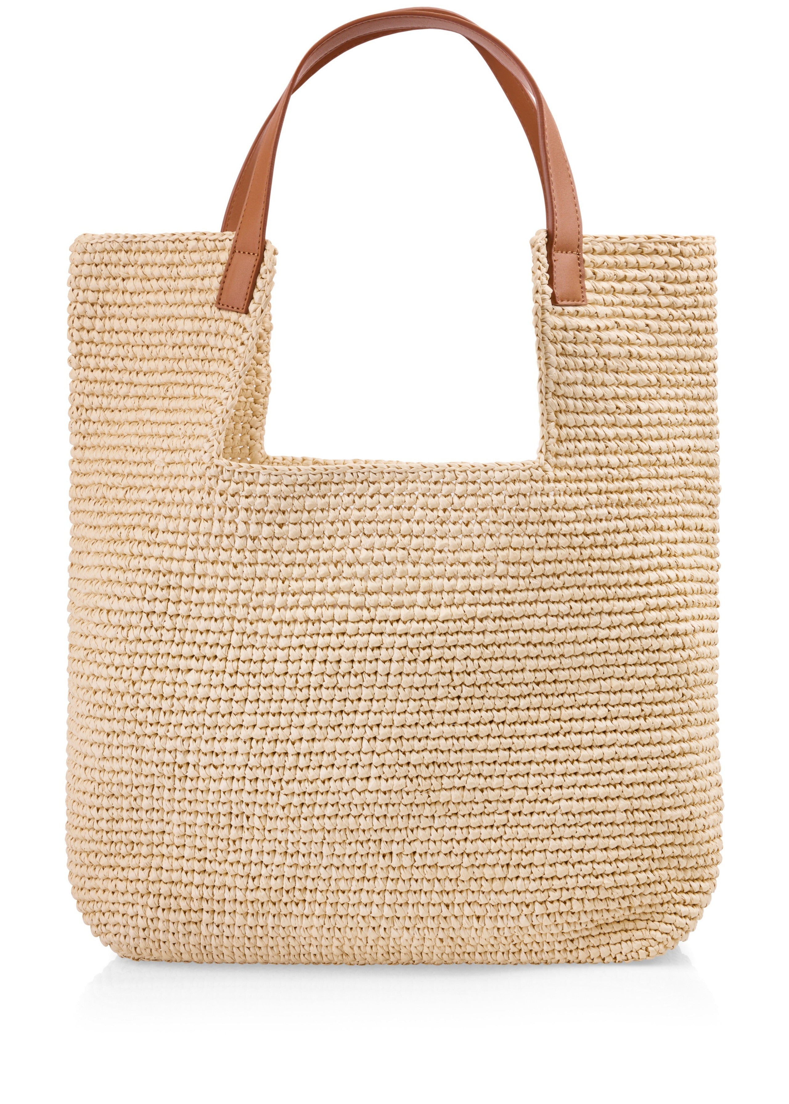 Shopper bag in raffia look