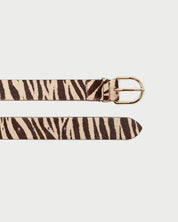 Isaac Cream Zebra Belt