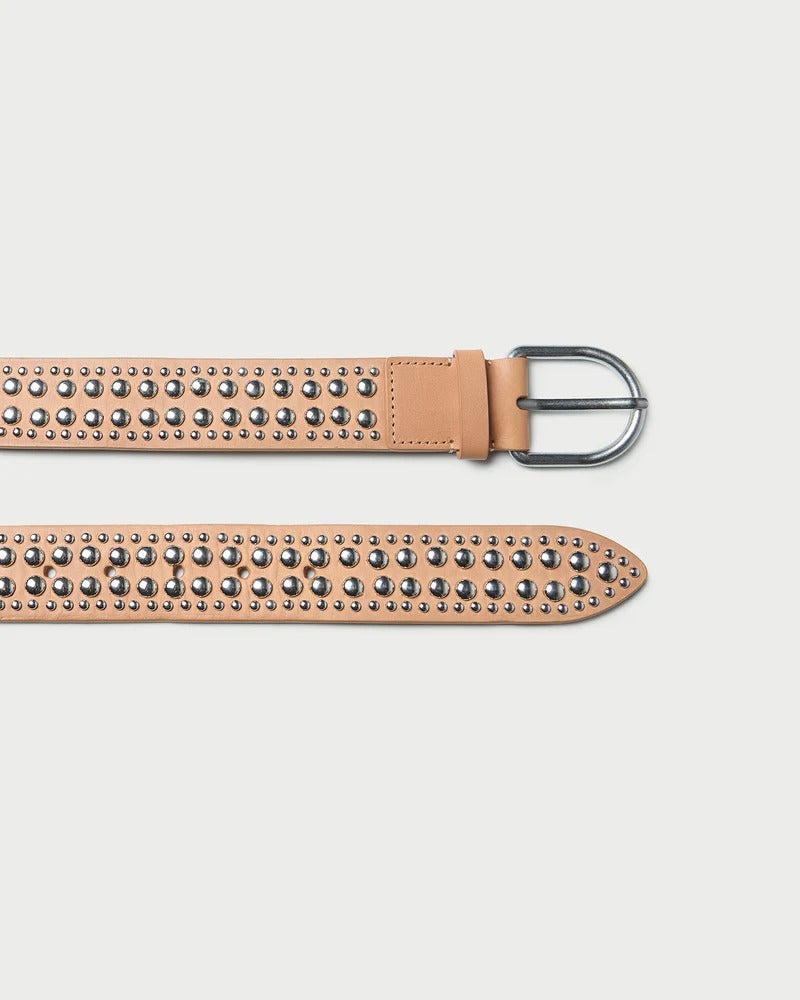 Isaac Cream Studded Belt