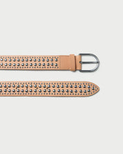 Isaac Cream Studded Belt