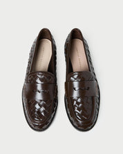 Rachel Woven Leather Loafer Brown