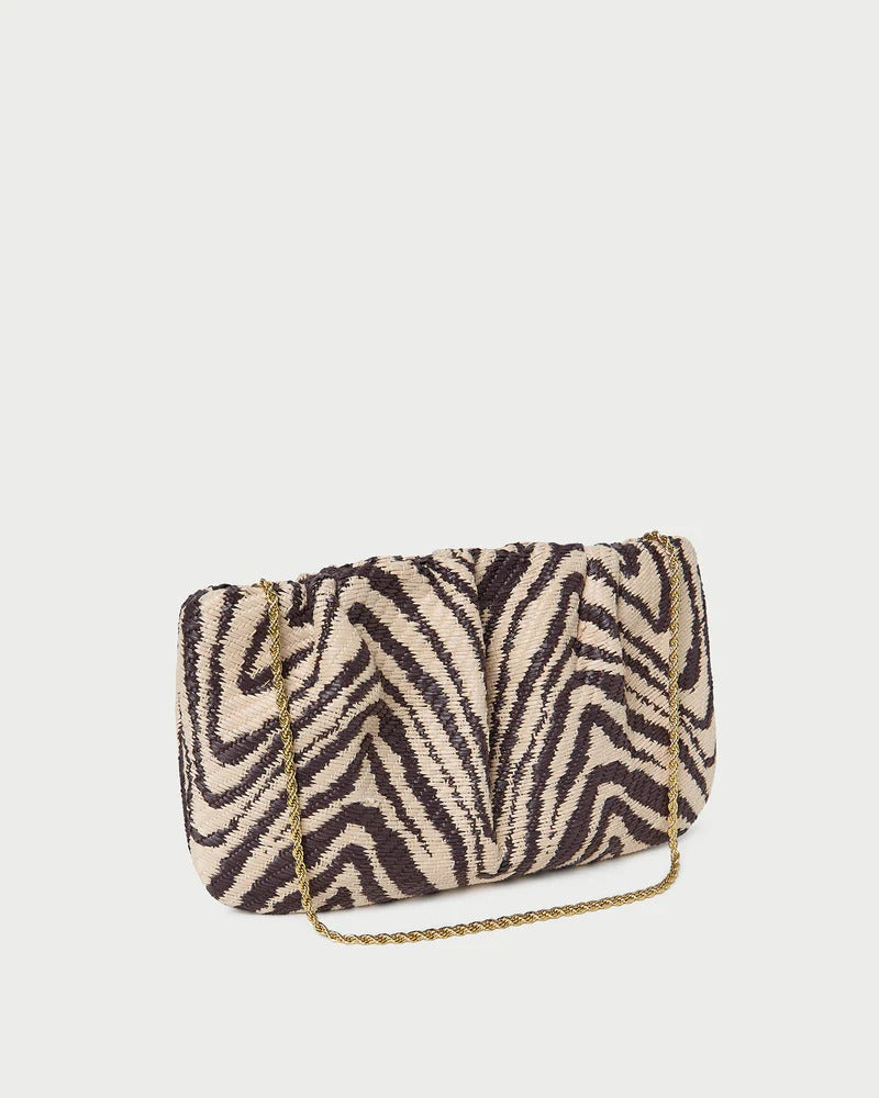 Serena Zebra Gathered Clutch