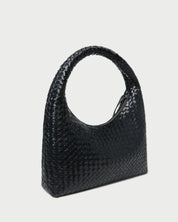 Willow Black Woven Hobo Bag