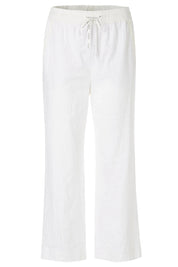 White Cropped Drawstring Trousers