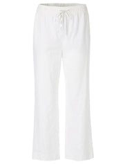 Cropped Drawstring Trousers White