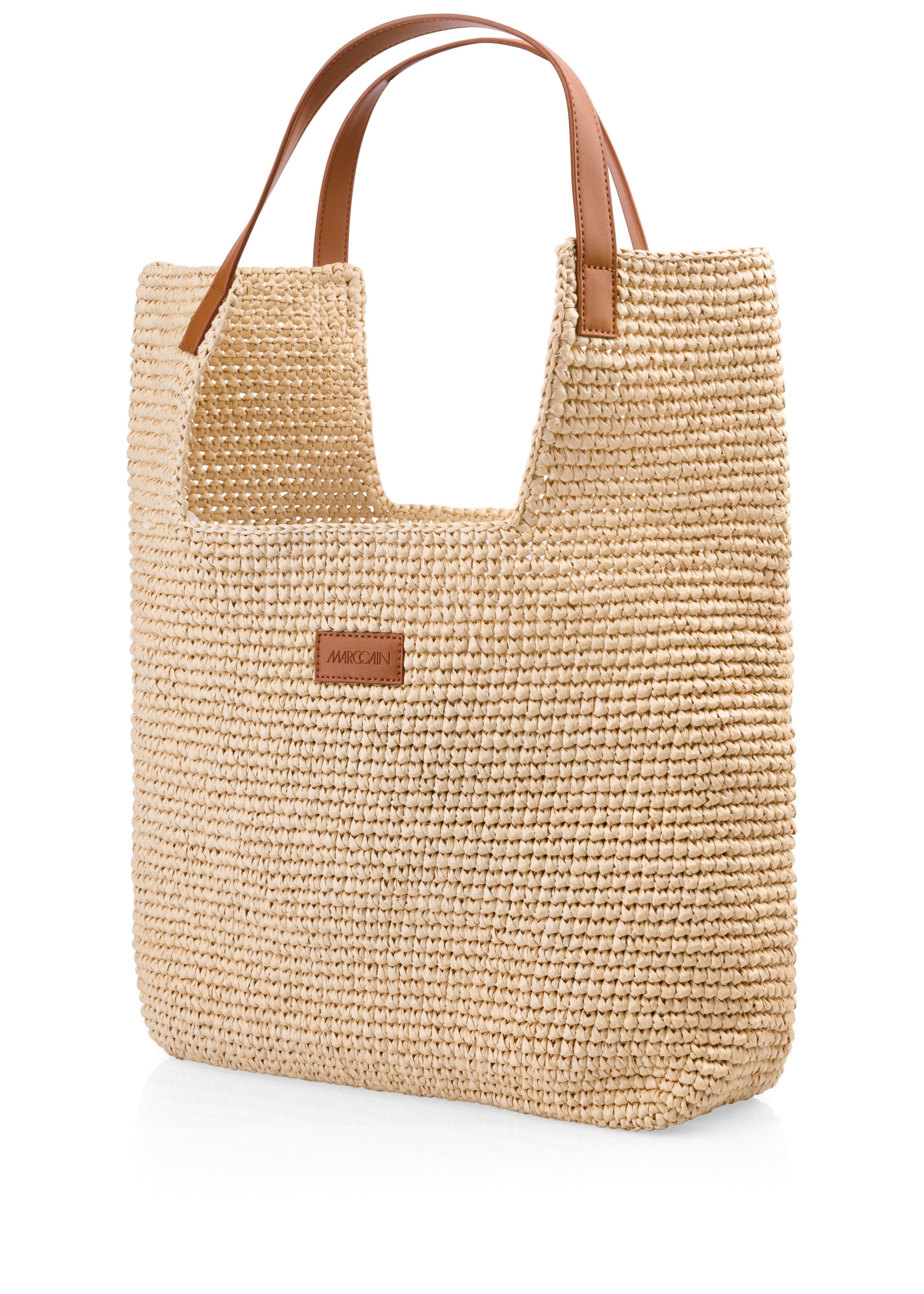 Shopper bag in raffia look