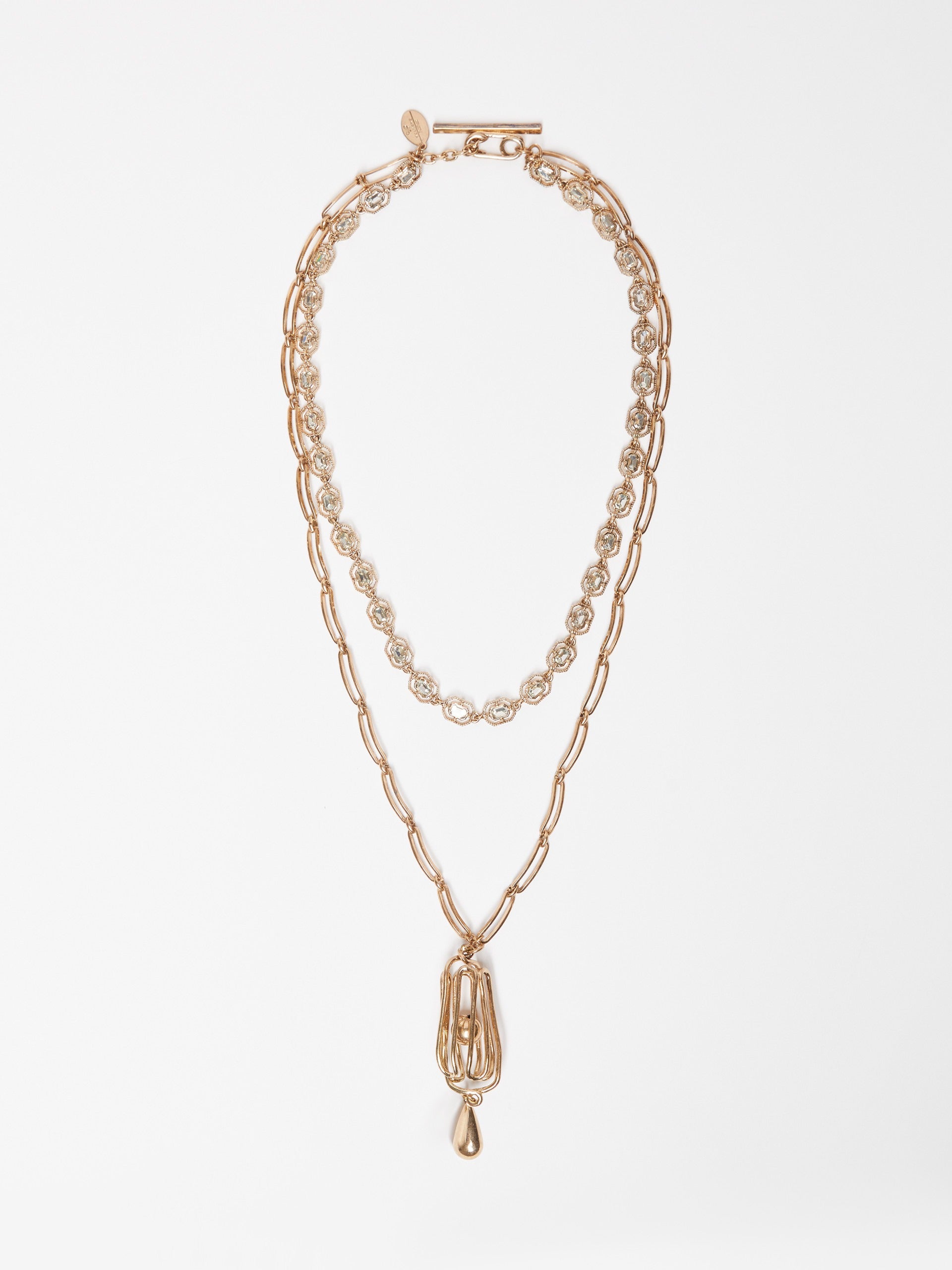 Origine double strand necklace gold