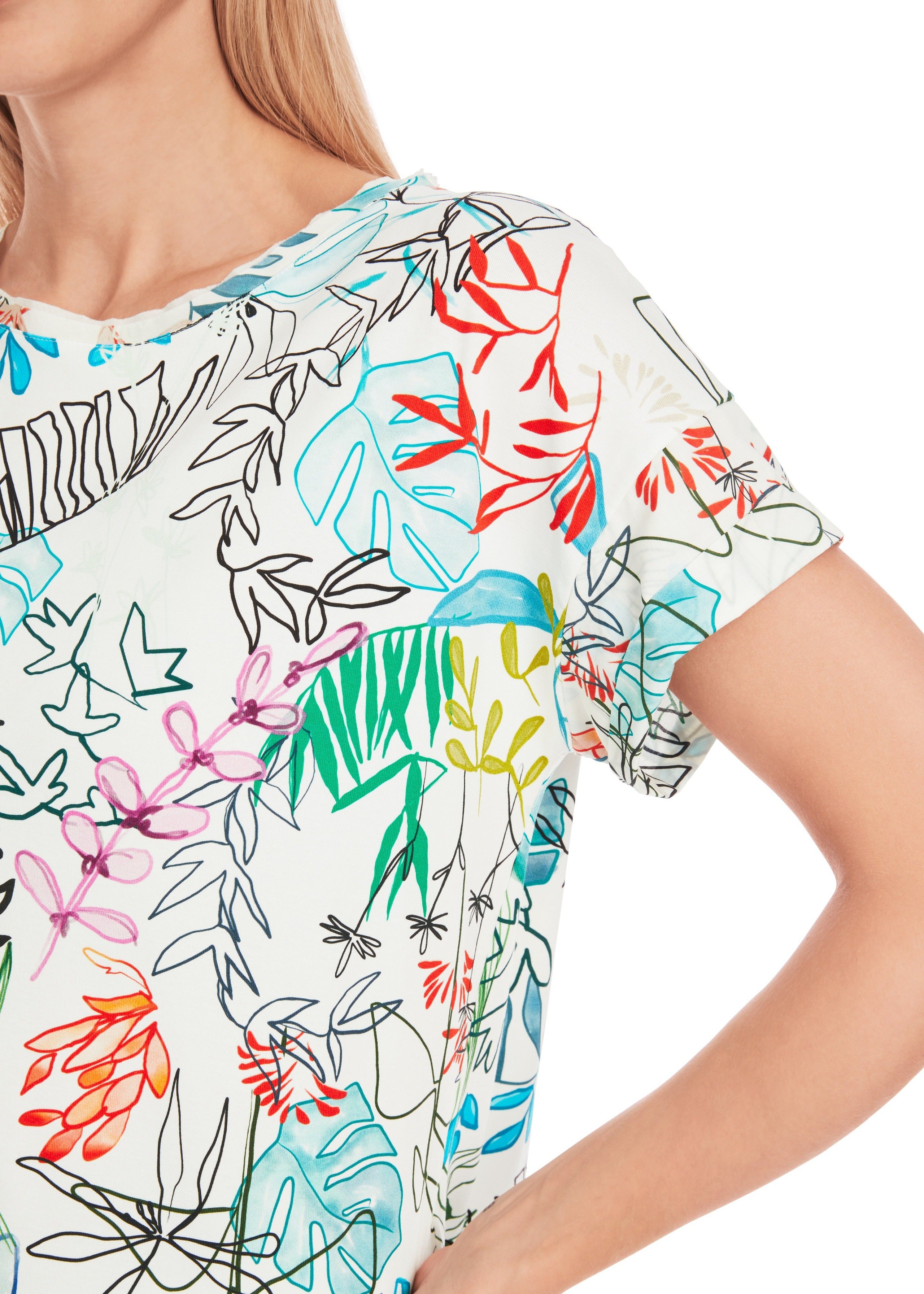 Oversized T-Shirt With Leaf Design