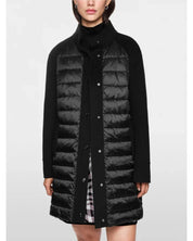 Quilted Wool Blend Coat Black