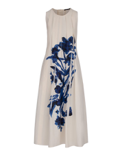 Cheerful Pleated midi dress with floral print