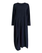 Awakening Navy cotton balloon midi dress