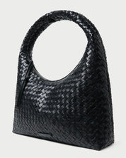 Willow Black Woven Hobo Bag