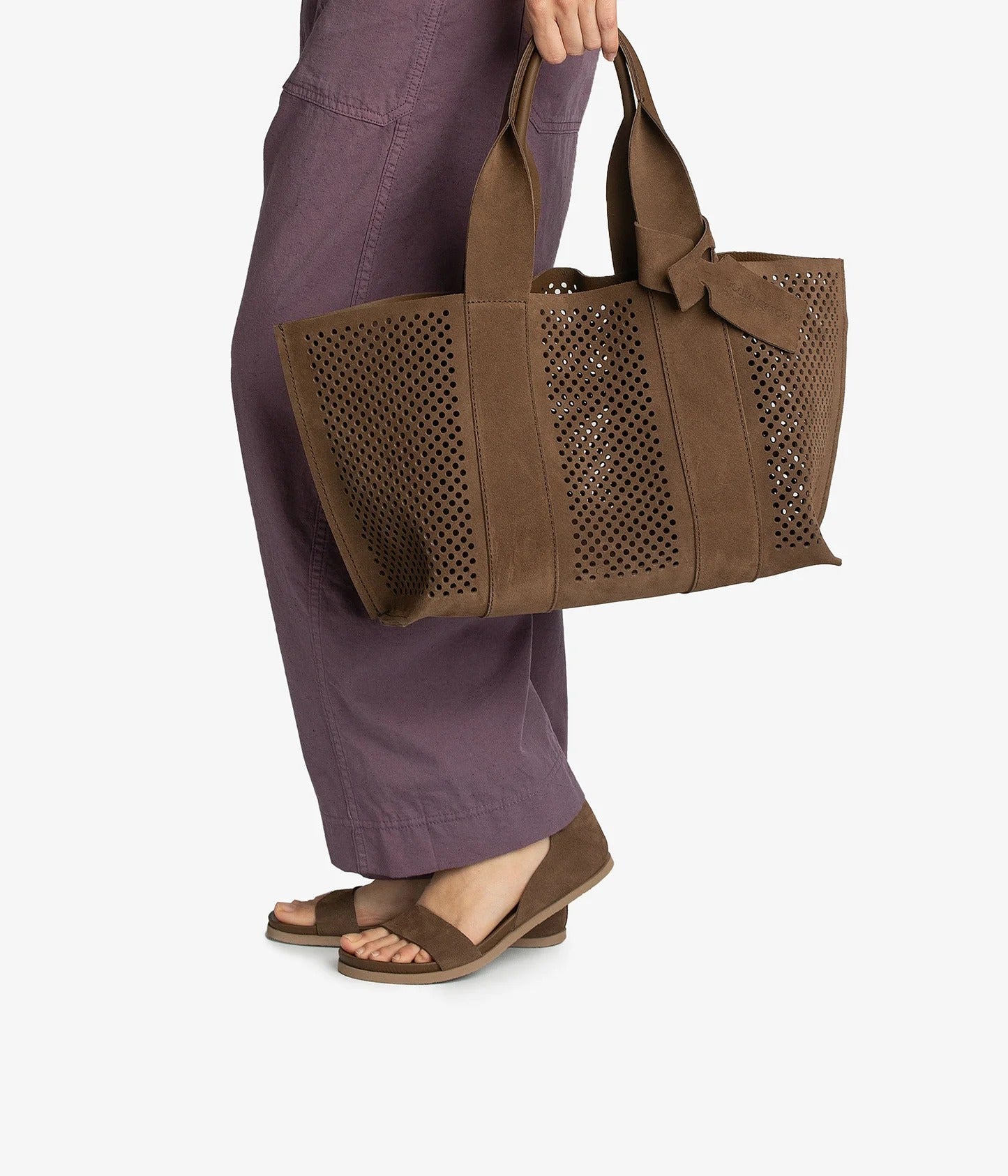 The Perfed Tote Brown Suede