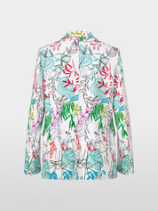 Trendy blazer with all-over leaf motif