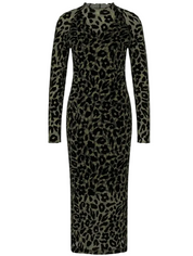 Long-Sleeve Dress Animal Print