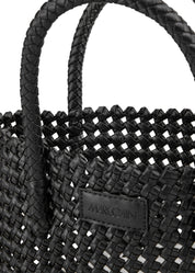 Knotted satchel bag black
