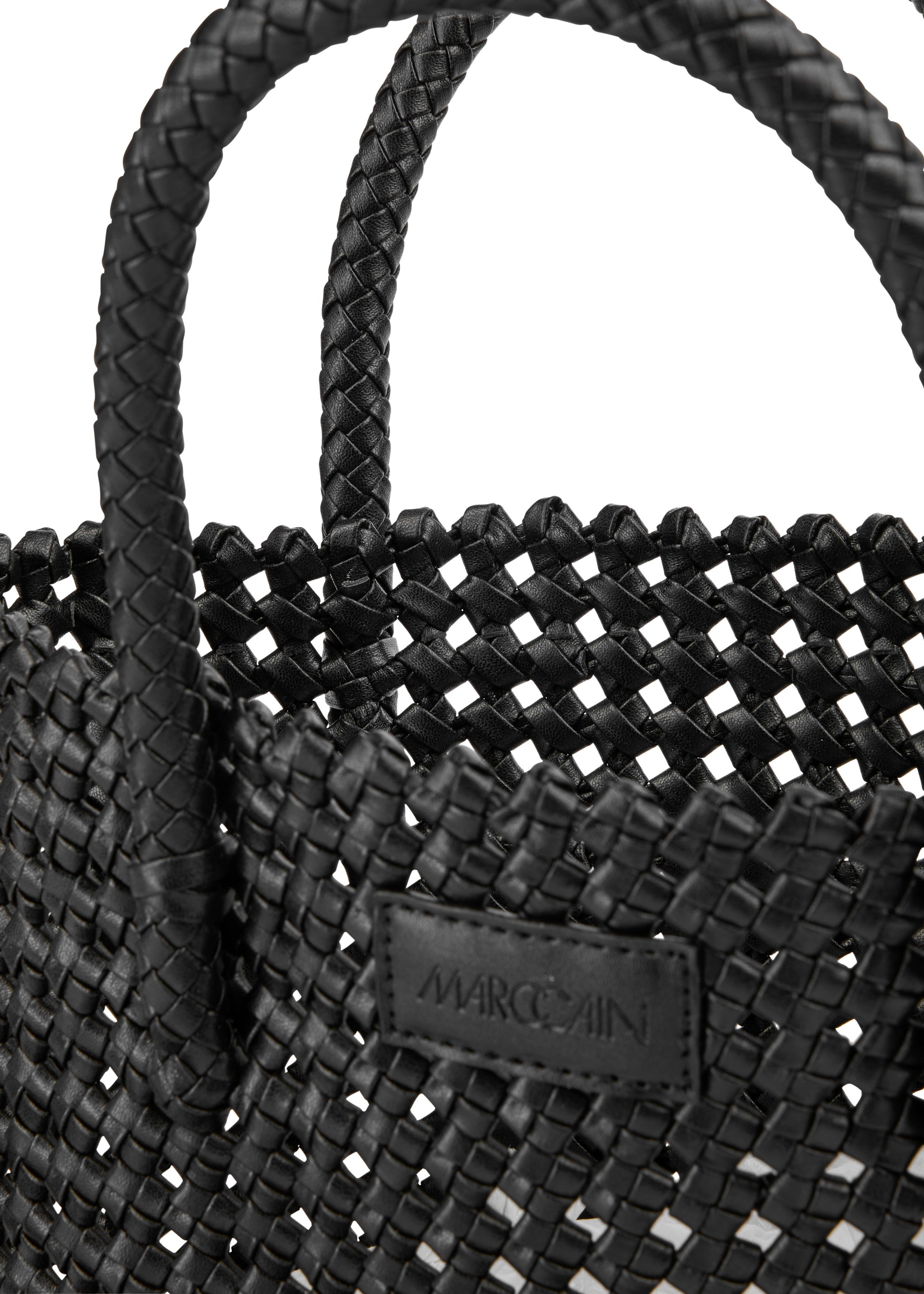 Knotted satchel bag black