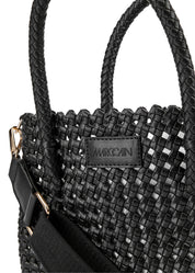 Knotted satchel bag black