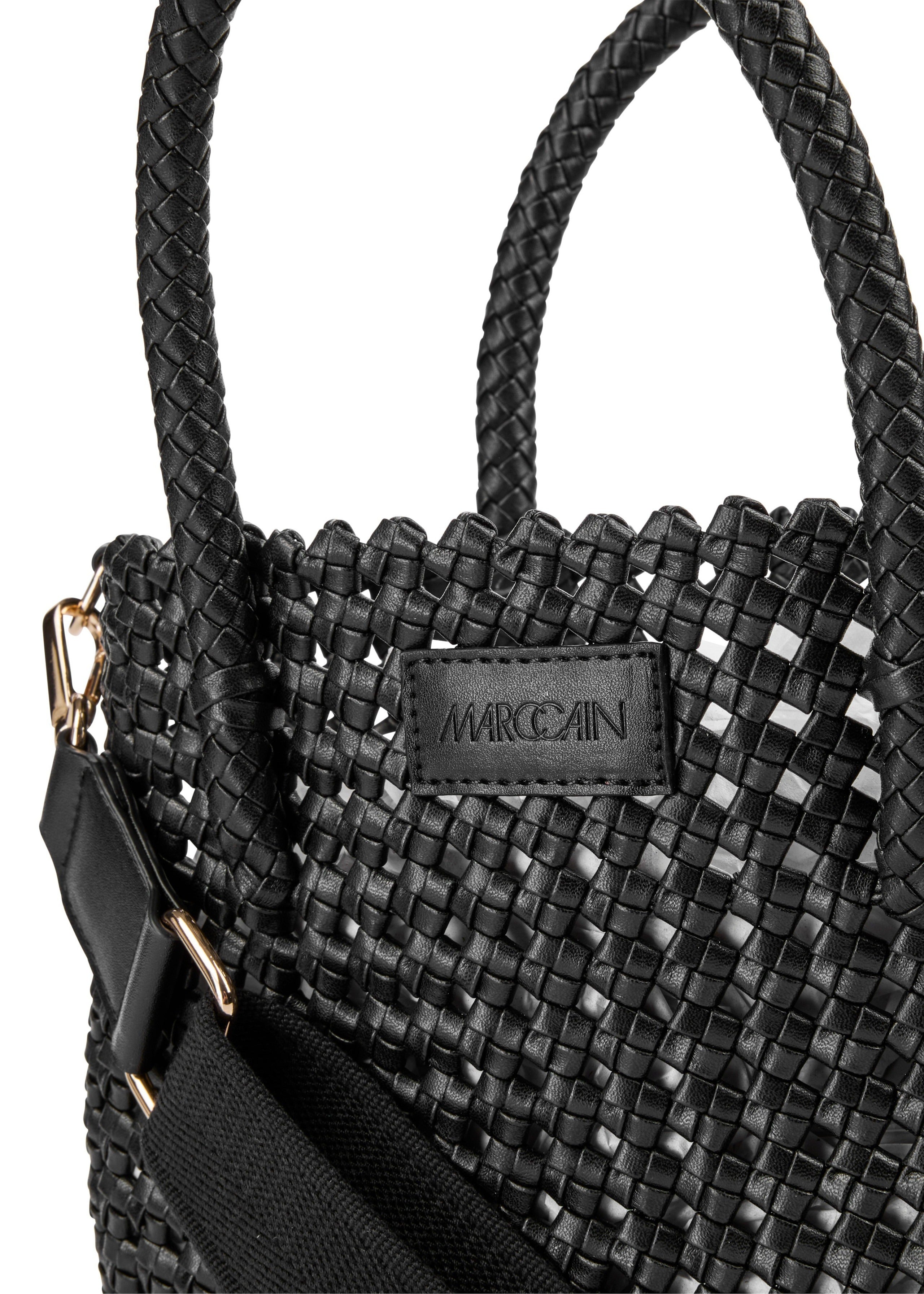 Knotted satchel bag black