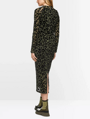 Long-Sleeve Dress Animal Print