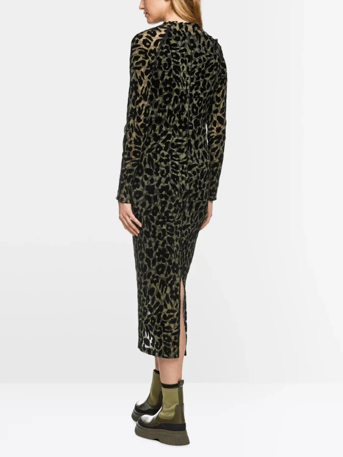 Long-Sleeve Dress Animal Print