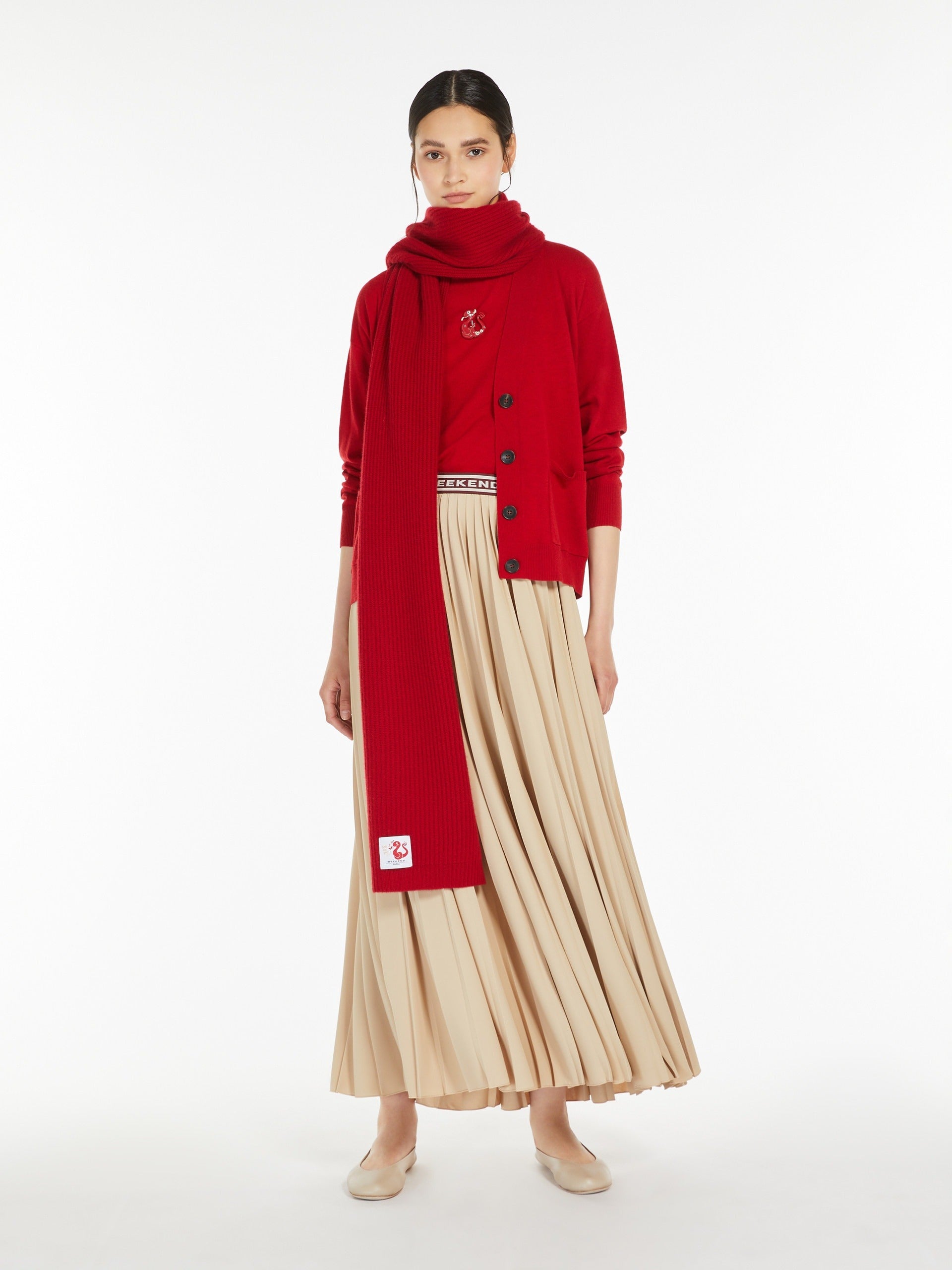 Bleu Sand pleated skirt