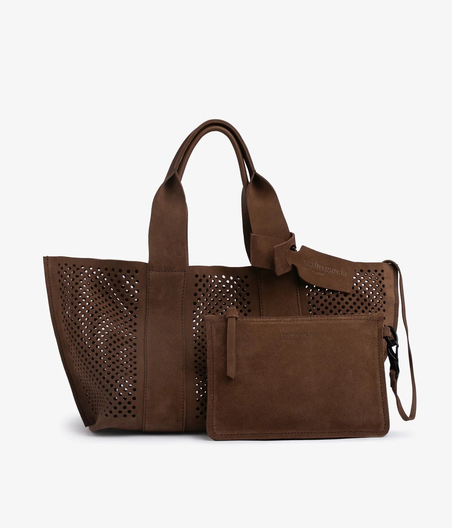 The Perfed Tote Brown Suede