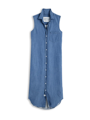 Frank & Eileen Rory Sleeveless Maxi Shirtdress Blue
