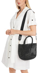 Knotted satchel bag black