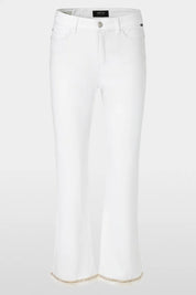 White cropped Jeans with fringed hem