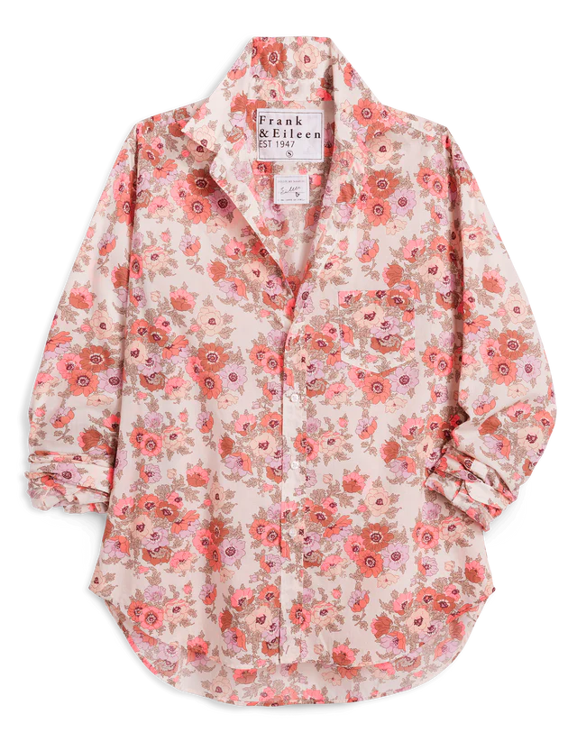 Eileen Relaxed Button-Up Shirt Neon Florals