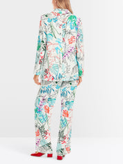 Trendy blazer with all-over leaf motif