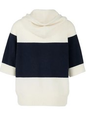 Hooded Sweater Striped Navy