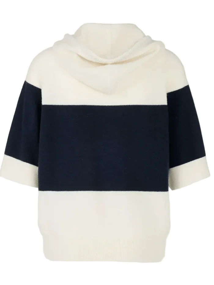 Hooded Sweater Striped Navy