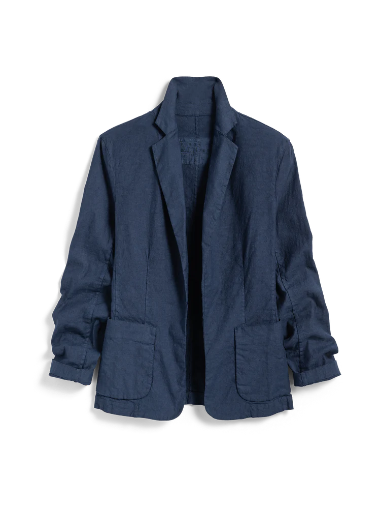 Frank & Eileen Dublin Tailored Linen Blazer Navy